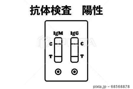 抗体検査で陽性が出たイラストのイラスト素材