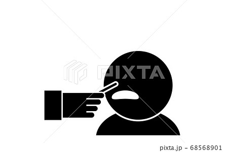 PCR検査で鼻の粘膜を採取するイラスト 68568901