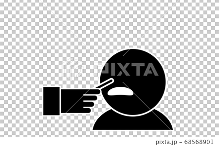 PCR検査で鼻の粘膜を採取するイラスト 68568901