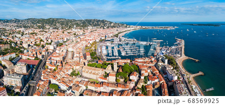 Cannes aerial panoramic view, France 68569925