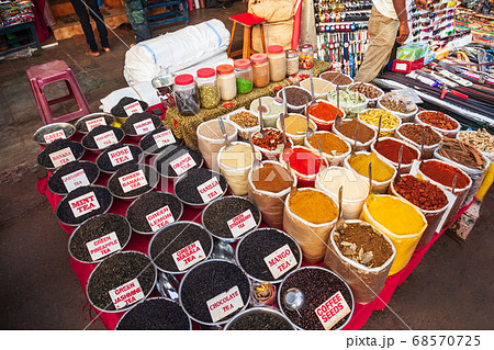 Spices at the market, Goa 68570725