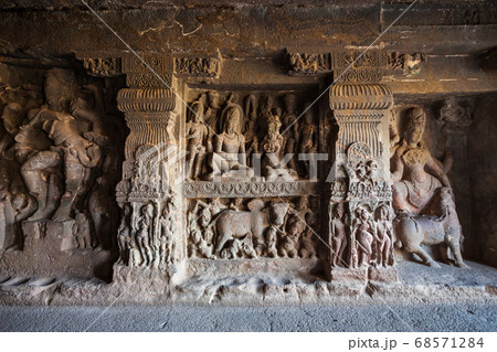 Relief carvings at Kailash Temple, Ellora Relief carvings at Kailash Temple, Ellora 68571284