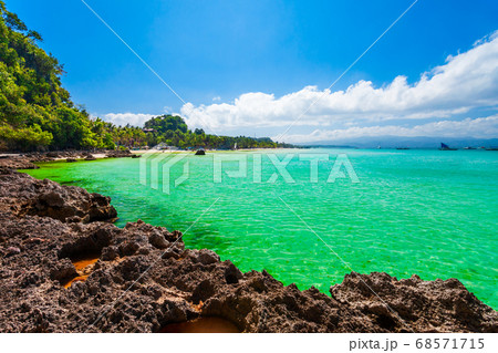 Rocky beach in Boracay island, Philippines 68571715