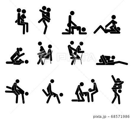 Cartoon Different Sex Poses or Position Couple Set - Stock Illustration 68571986 picture