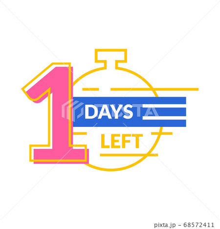Day Left Badge Thin Line Set. Vector Day Left Badge Thin Line Set. Vector 68572411