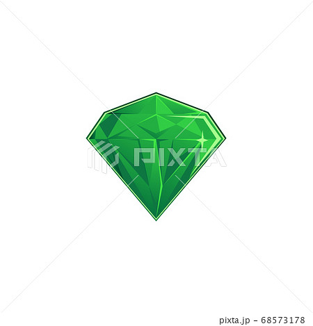 Green diamond or crystal gemstone icon vector cartoon illustration isolated. Green diamond or crystal gemstone icon vector cartoon illustration isolated. 68573178