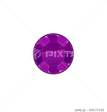 Round purple gem stone isolated on white background 68573192