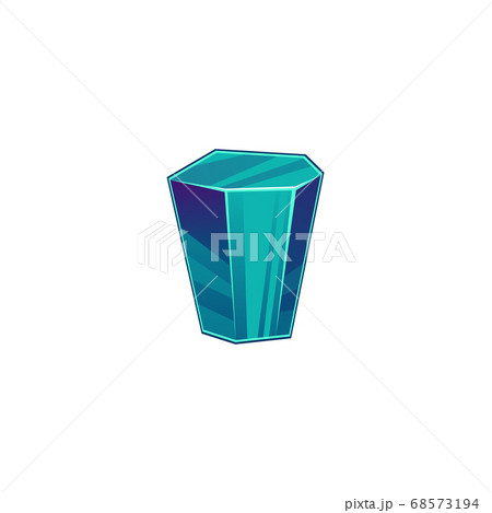 Crystal blue gem stone isolated on white background - cartoon sticker 68573194