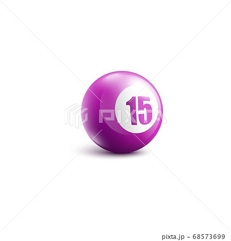 Purple Bingo Ball With Number 15 Mockup のイラスト素材