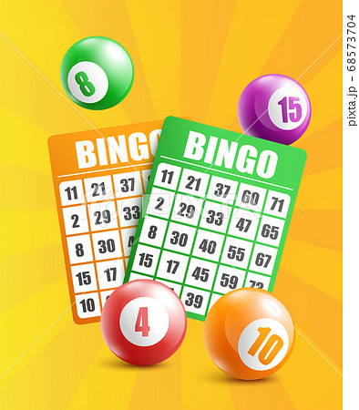 Realistic Bingo Game Concept With Balls With のイラスト素材