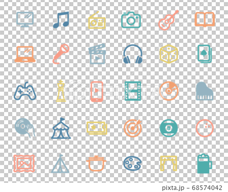 エンターテイメントのシンプルなアイコンのセット/遊び/ゲーム/趣味/イベント/音楽 エンターテイメントのシンプルなアイコンのセット/遊び/ゲーム/趣味/イベント/音楽 68574042