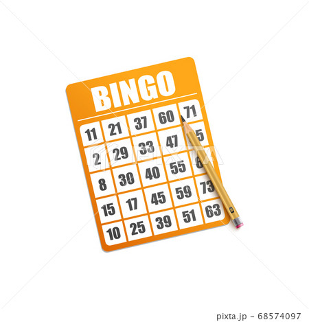 Bingo Card Template With Wooden Pencil のイラスト素材