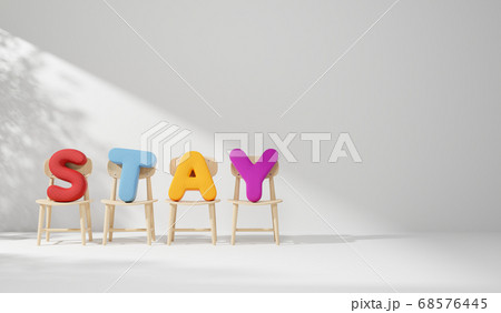 Modern wood chair with colourful pillow font shape Modern wood chair with colourful pillow font shape 68576445