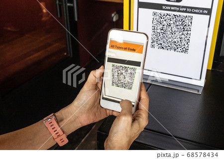 Modified inactive QR Code used.  Person scanning 68578434
