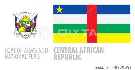 Vector set of the coat of arms and national flag of Central African Republic 68579053