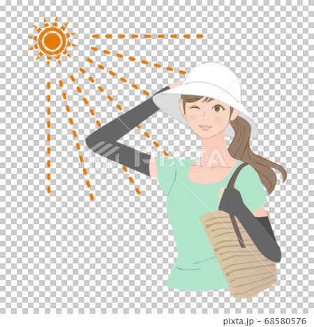 紫外線対策をした女性 01 紫外線対策をした女性 01 68580576