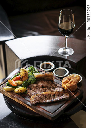 sunday roast beef traditional british meal set on 68582298