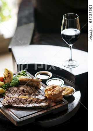 sunday roast beef traditional british meal set on 68582601