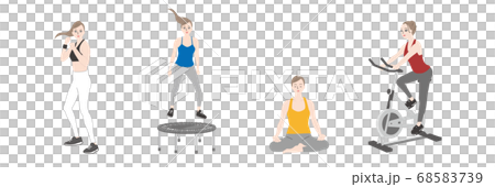 健身套裝女式自行車,瑜伽,拳擊手大小,蹦床 健身套裝女式自行車,瑜伽,拳擊手大小,蹦床 68583739