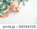 Christmas holiday background with gift boxes. Top view from above 68584526