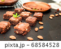luxurious dessert, chocolate cake brownie pattern top view 68584528