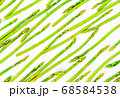 Fresh green asparagus shoots pattern, top view. Isolated over white. Food background asparagus flat lay pattern 68584538