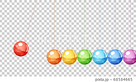 虹色のニュートンのゆりかごのイラスト 16 9のイラスト素材 68584665 Pixta