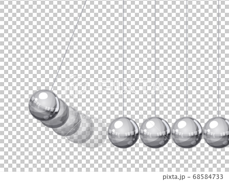 ニュートンのゆりかごのイラスト シルバー 残像のイラスト素材