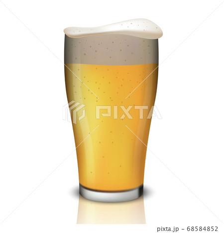 Realistic beer in glass isolated on white Realistic beer in glass isolated on white 68584852