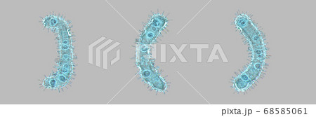 Alphabet made of virus isolated on gray background. Symbol right square bracket, left and right parentheses. 3d rendering. Covid font Alphabet made of virus isolated on gray background. Symbol right square bracket, left and right parentheses. 3d rendering. Covid font 68585061