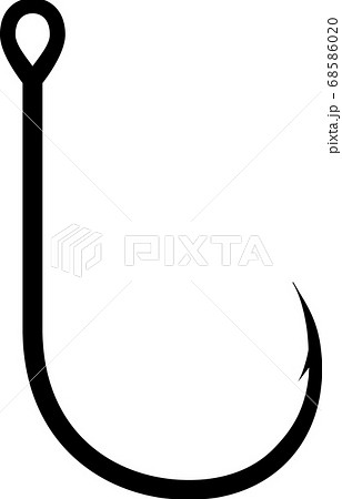 ルアー用シングルフック バーブあり のイラスト素材
