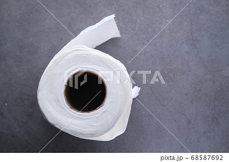 roll of toilet paper on gray background roll of toilet paper on gray background 68587692