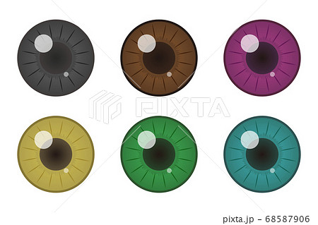 瞳孔セットのイラスト素材