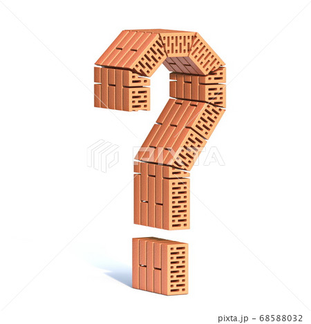 Brick wall font Question mark 3D Brick wall font Question mark 3D 68588032