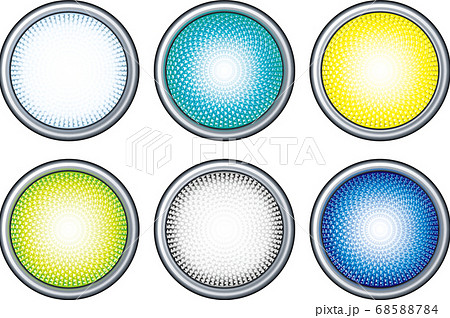 レトロなパイロットランプのアイコンセットのイラスト素材
