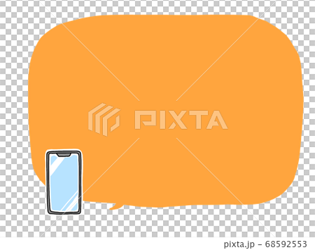 スマホ フレーム素材 橙色のイラスト素材