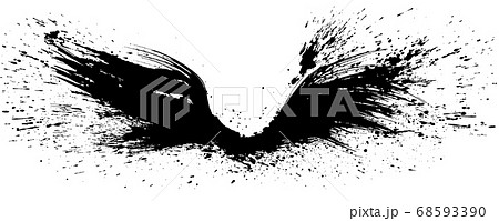 羽ばたく翼 翼を広げる 手書きの毛筆イラスト 羽ばたく翼 翼を広げる 手書きの毛筆イラスト 68593390