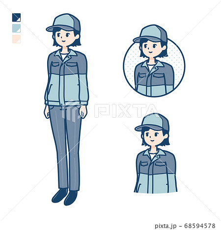 simple delivery woman_Face-sideway 68594578