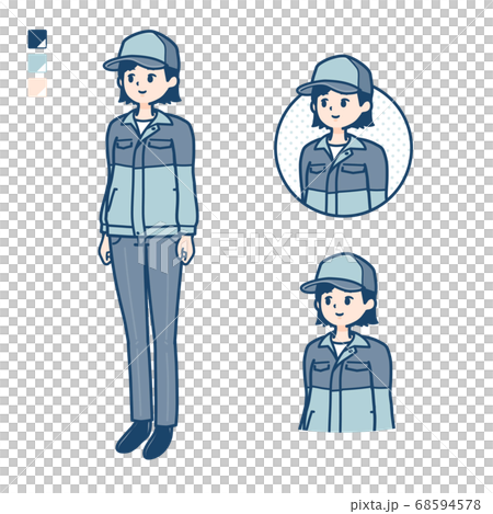 simple delivery woman_Face-sideway 68594578