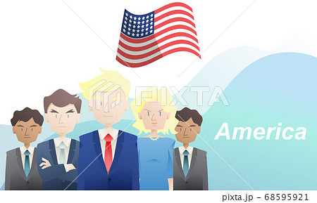 アメリカの政治家集合イラストのイラスト素材