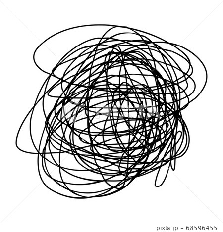 Tangle scrawl sketch set doodle drawing Royalty Free Vector