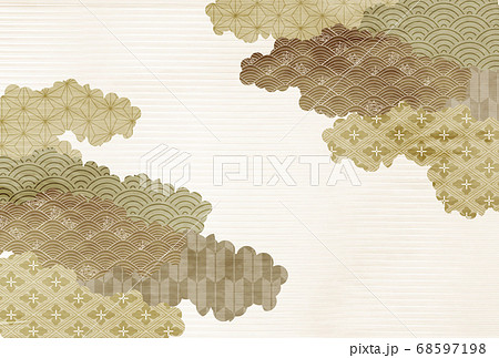 和柄 年賀状 雲 背景のイラスト素材