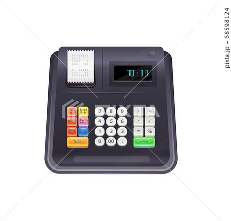Modern cash register isolated till device vector 68598124