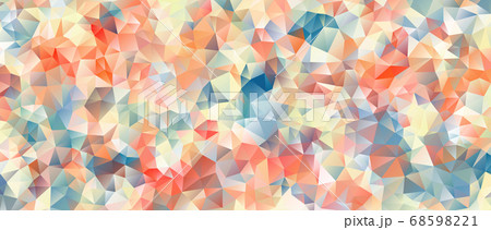 キュビズム背景 赤と黄色と青のグラデーションのイラスト素材