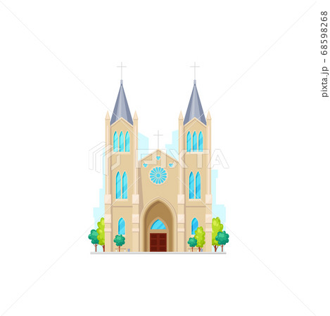 Catholic Religion Cathedral Isolated Gothic Churchのイラスト素材