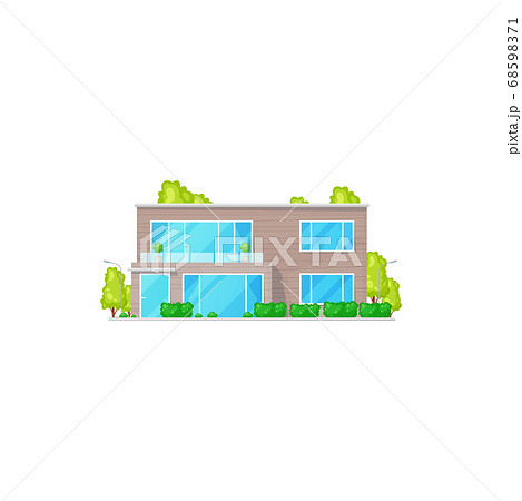 Townhouse facade exterior isolated chalet building 68598371