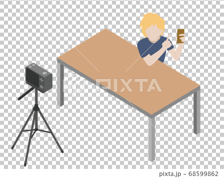 撮影する男性Youtuber 68599862