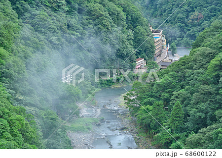 湯原温泉 岡山県真庭市湯原温泉の写真素材