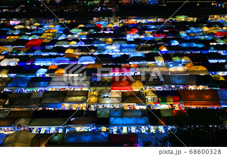 night market in bangkok at night, ratchada train market night market in bangkok at night, ratchada train market 68600328