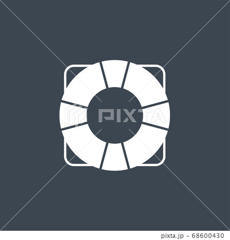 Lifebuoy related vector glyph icon Lifebuoy related vector glyph icon 68600430